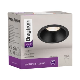 Kućište za GU10 žarulju max 35W fi86 IP20 okruglo crno BRAYTRON BH03-04091