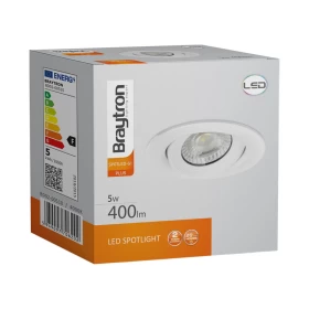 Stropna svjetiljka 5W 3000K 400lm fi90 IP20 ugradbena okrugla SPOT bijela BD02-00500 ***EOL***