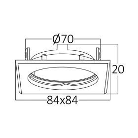 Kućište za GU10 žarulju max 35W 82x23x82mm IP20 kvadratno bijelo BRAYTRON BH03-02040