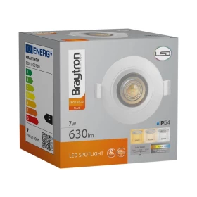 Stropna svjetiljka 7W 3CCT 630lm fi85 IP54 ugradbena okrugla SPOT bijela BRAYTRON BD01-00780