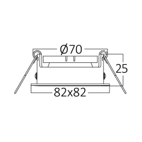 Kućište za GU10 žarulju max 35W 82x25x82mm IP20 kvadratno crno BRAYTRON BH03-02021