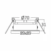 Kućište za GU10 žarulju max 35W 89x31x89mm IP20 kvadratno crno BRAYTRON BH03-04041