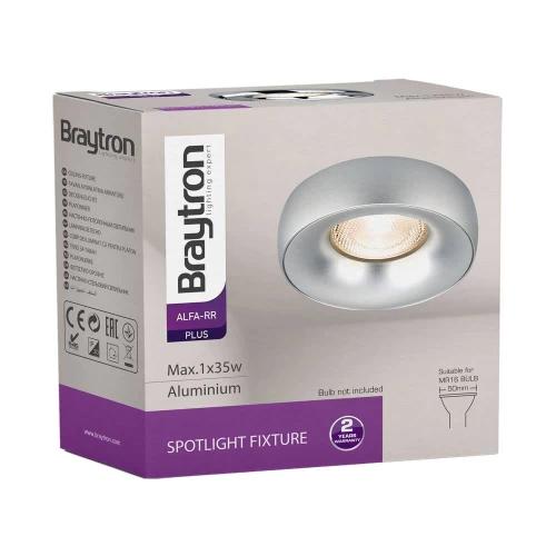 Kućište za GU10 žarulju max 35W fi95 IP20 okruglo krom BRAYTRON BH03-06015