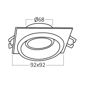 Kućište za GU10 žarulju max 35W 92x38x92mm IP20 kvadratno bijelo BRAYTRON BH03-06050