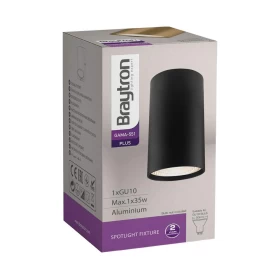 Kućište za GU10 žarulju max 35W fi55 IP20 okruglo crno BRAYTRON BH04-00501