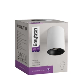 Kućište za GU10 žarulju max 35W fi80 IP20 okruglo crno-bijelo BRAYTRON BH04-30100