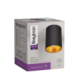 Kućište za GU10 žarulju max 35W fi80 IP20 okruglo crno-zlatno BRAYTRON BH04-30101