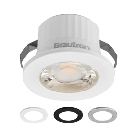 Stropna svjetiljka 3W 4000K 210lm 38D fi44 IP54 ugradbena okrugla SPOT 3 boje kućišta (bijela, crna i srebrna) BRAYTRON BH06-00219