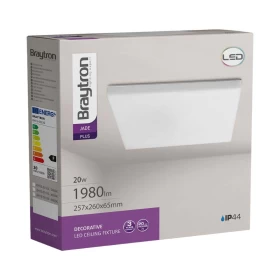 Stropna svjetiljka 20W 3000K 1980lm 260x260x65mm IP44 kvadratna BRAYTRON BH15-03100
