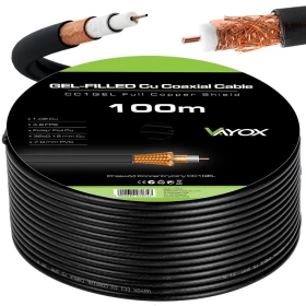 Kabel koaksijalni 1.02 Cu+32x0.12mm 100m crni CC1-100GEL