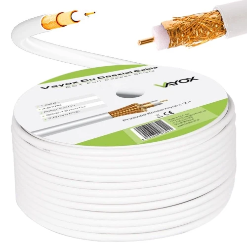 Kabel koaksijalni 1.02 Cu+32x0.12mm 15m bijeli CC1-15