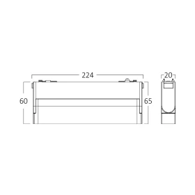 Linearna magnetska svjetiljka 12W 4000K 20x65x224mm IP20 crna BRAYTRON BD60-13211
