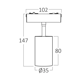 Magnetska svjetiljka 6W 4000K 440lm fi35 IP20 crna BRAYTRON BD61-10111