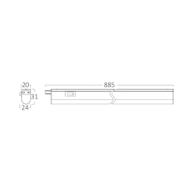Zidna svjetiljka 11W 6500K 1220lm 885mm IP20 ispod ormarića, sa prekidačem BRAYTRON BN11-01130