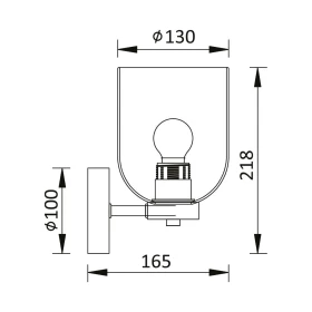 Zidna svjetiljka za E27 žarulju max 23W fi130mm IP20 amber BRAYTRON BV01-00047
