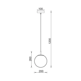 Visilica za G9 žarulju max 10W fi200mm IP20 crna BRAYTRON BV01-00114