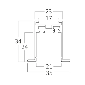 Šina za magnetsku rasvjetu 34x35x1000mm crna BRAYTRON BY41-01311