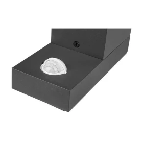 Kućište za GU10 žarulju max 35W 120x68x150mm IP44 pravokutno crno sa PIR senzorom LIDA 5043