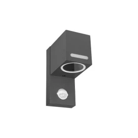 Kućište za GU10 žarulju max 35W 120x68x150mm IP44 pravokutno crno sa PIR senzorom LIDA 5043