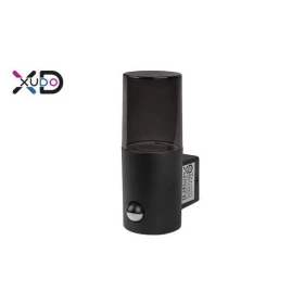 Kućište za E27 žarulju max 40W 80x118x200mm IP44 okruglo crno sa PIR senzorom KINKIET XD-HW912B