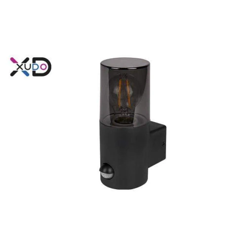 Kućište za E27 žarulju max 40W 80x118x200mm IP44 okruglo crno sa PIR senzorom KINKIET XD-HW912B
