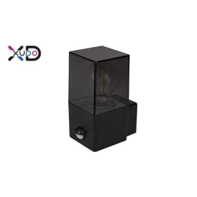 Kućište za E27 žarulju max 40W 80x120x167mm IP44 pravokutno crno sa PIR senzorom KINKIET XD-HW913B