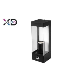 Kućište za E27 žarulju max 15W 235x95x108mm IP44 pravokutno crno sa PIR senzorom KINKIET XD-QA101S