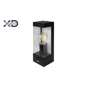 Kućište za E27 žarulju max 15W 235x95x108mm IP44 pravokutno crno sa PIR senzorom KINKIET XD-QA101S
