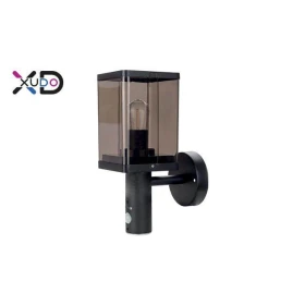 Kućište za E27 žarulju max 60W 260x185x120mm IP44 pravokutno crno sa PIR senzorom KINKIET XD-QA132S
