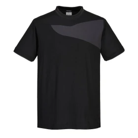 PW2 Majica Cotton Comfort S/S Crna/Zoom Grey XXXL PORTWEST PW211BZRXXXL